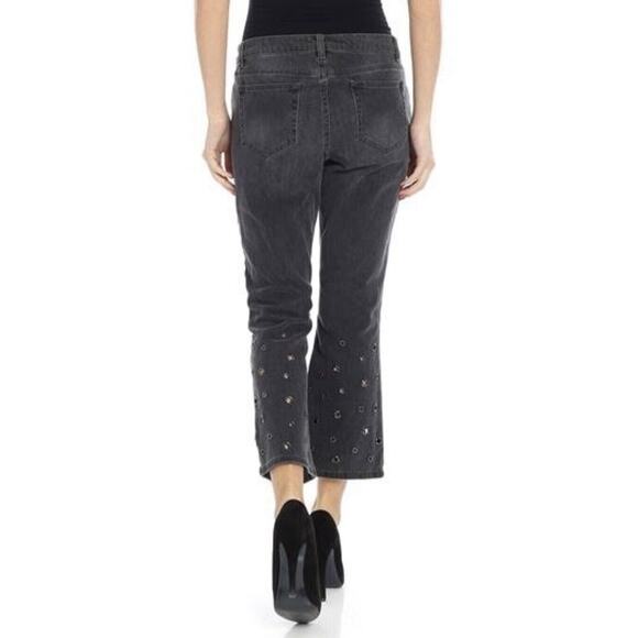 Michael Kors Women's Trombetta Crop Leg Jeans Sz 2 Charcoal Black Button Fly NWT - Picture 3 of 9